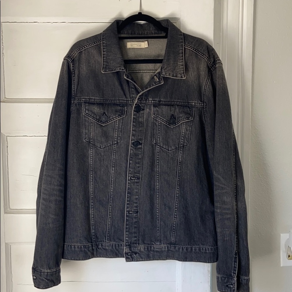 All Saints Washed Black Denim Jacket